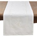 Saro Lifestyle SARO 1681.I1672B 16 x 72 in. Rectangle Embroidered Table Runner with Fleur-de-Lis Design - Ivory 1681.I1672B